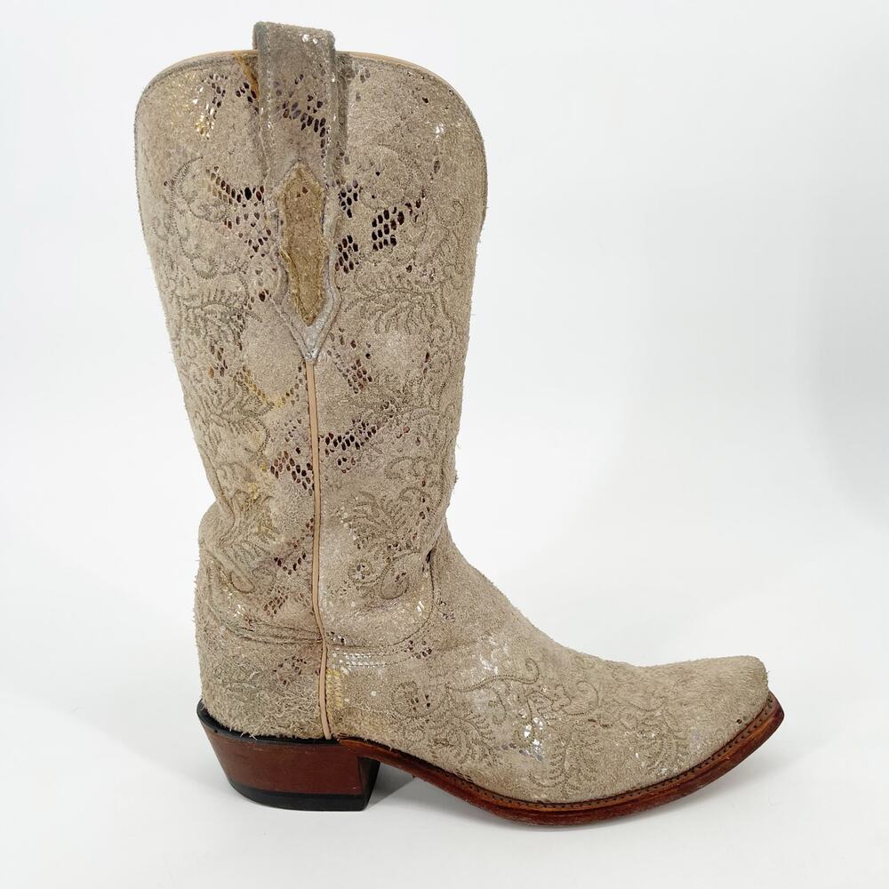 Lucchese Women’s 7.5 Stone Metallic Python Print … - image 2